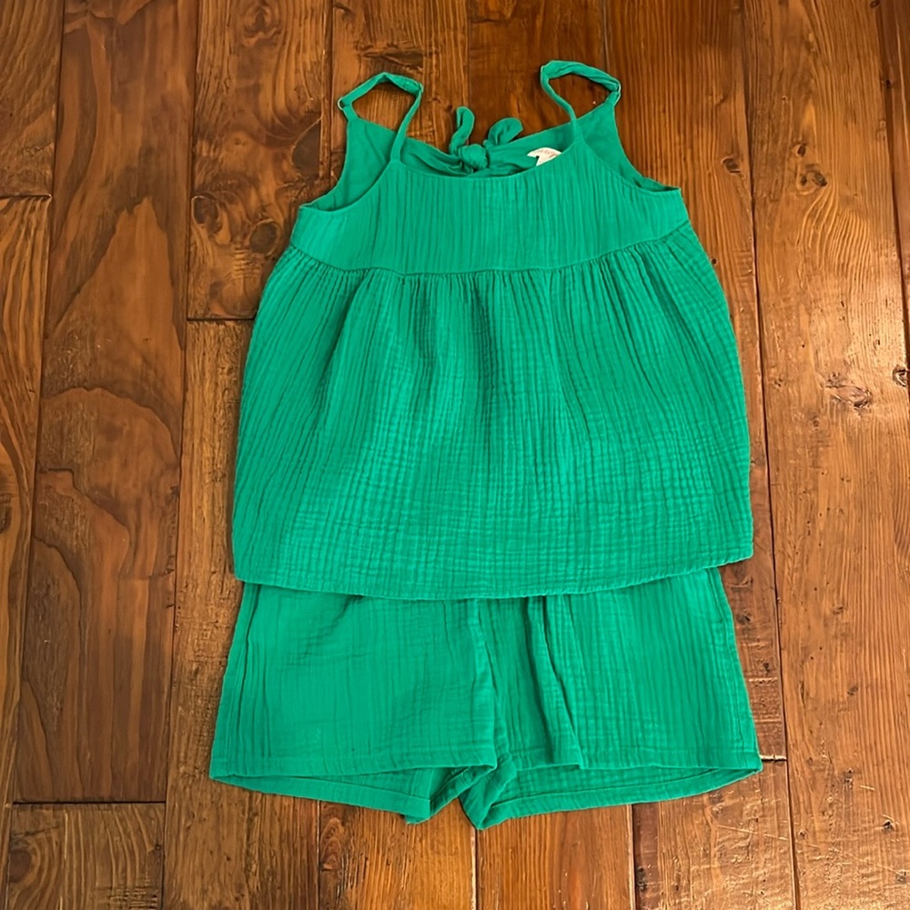 Cat and Jack Kelly Green 100% cotton short set